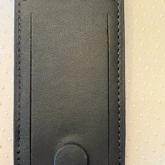 Versace Gray Leather Medusa Keychain Tag with Gold Tone Medallion - Picture 6 of 8